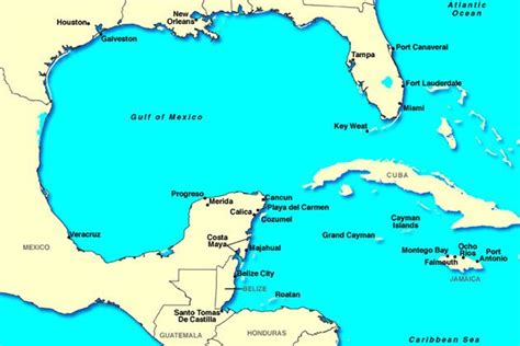 Islands And Ports Of The Western Caribbean Map