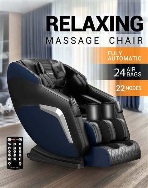 Homasa Blue Full Body Massage Chair Zero Gravity Recliner Crazy Sales