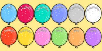 Editable Month Balloons German