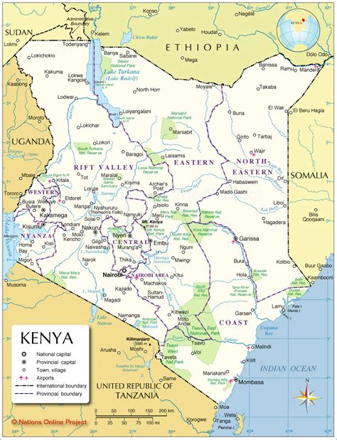 Administrative Map Of Kenya Nations Online Project