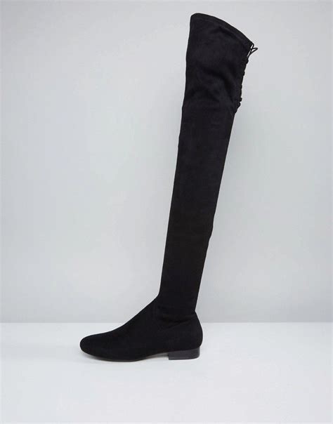 ASOS KASBA Flat Over The Knee Boots Black Knee Boots Over The Knee