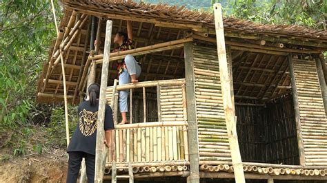 Girl Makes Beautiful Bamboo House Bamboo Making Techniques P2 Youtube