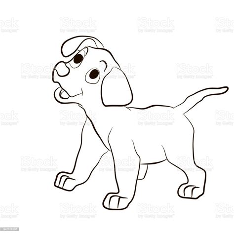 Ilustración De Perro Perrito Sonriendo Divertido Vector Ilustración De