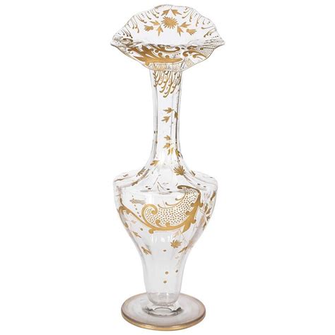 19th Century Moser Tall Ruffle Top Vase From A Unique Collection Of Antique And Modern Vases