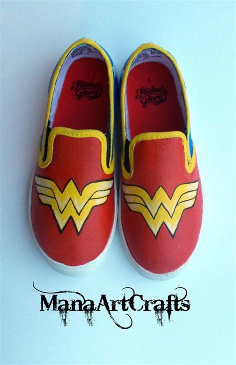 Wonder Woman Hand Painted Shoes By Manaartcrafts On Etsy