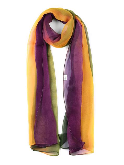 Unique Bargains Long Chiffon Lightweight Scarf Gradient Color Scarf