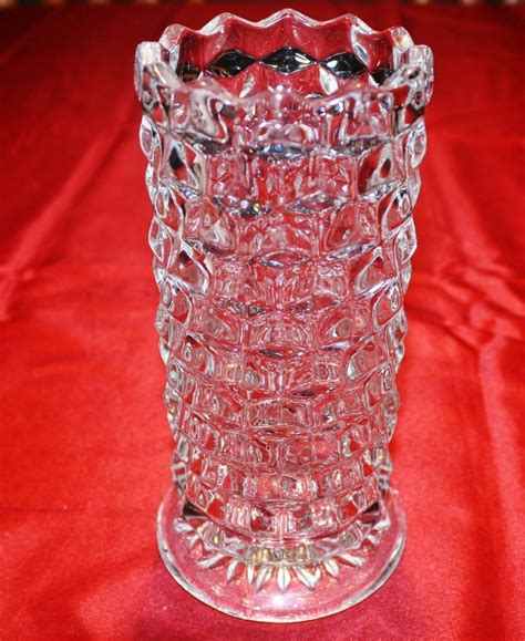 Antique Early Fostoria American Clear Glass 8 Straight Vase Fostoria American Fostoria