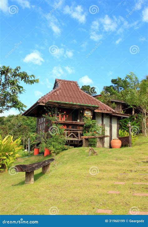 Thai Style Wooden Hut On Resort Stock Image Image Of Beautiful