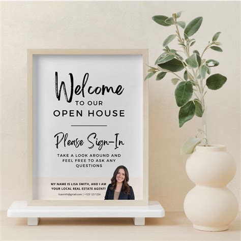 Open House Welcome Sign Open House Sheet Printable Real Etsy