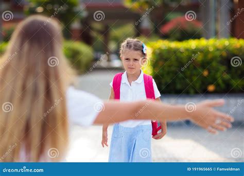 School Pick Up Mother And Kids After School Stock Image Image Of