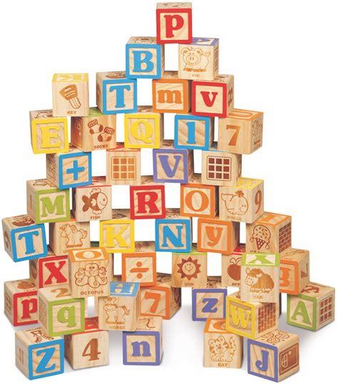 Maxim Deluxe Wooden Abc Blocks Extra Large Engraved Baby Alphabet