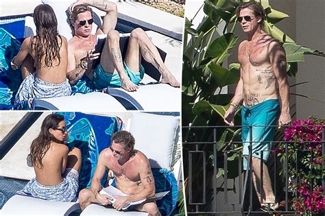 Shirtless Brad Pitt Sunbathes With Topless Ines De Ramon On Cabo Trip