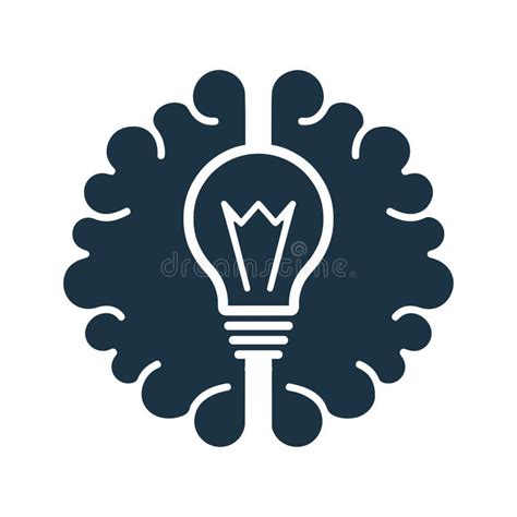 Knowledge Bulb Brain Icon Simple Editable Vector Design Isolated On