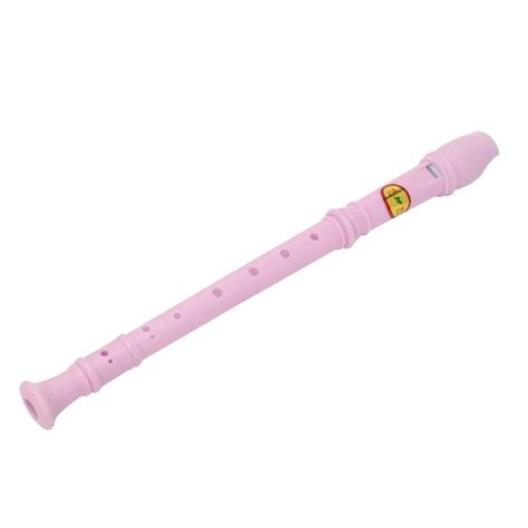 1pc Plastic Musical Instrument Soprano Recorder Long Flute 8 Holes Pink