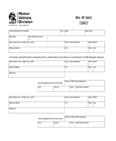 Free 9 Sample Auto Bill Of Sale Forms In Pdf Ms Word