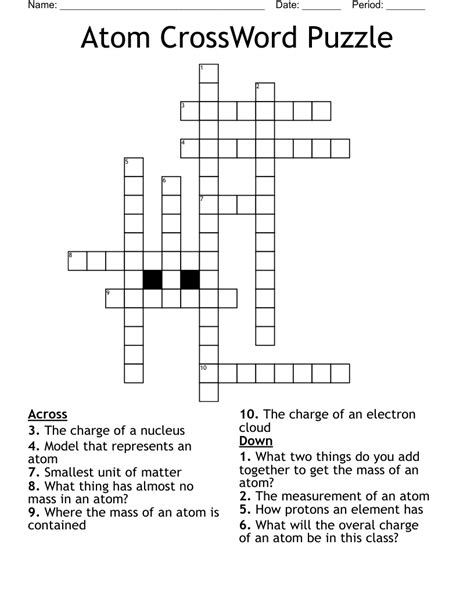 Atom Crossword Puzzle Wordmint