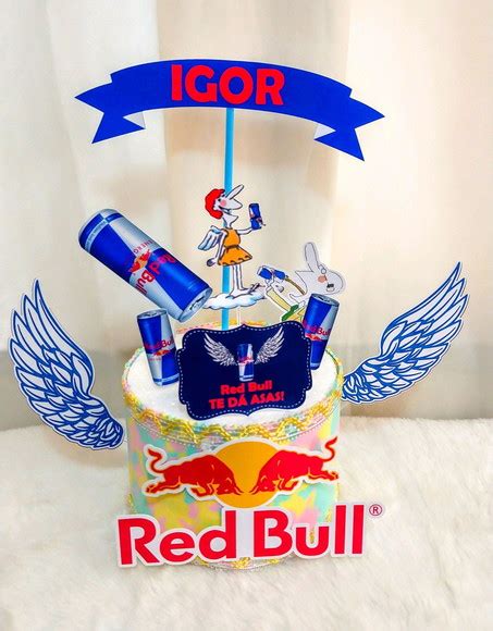 Arquivo De Corte Topo De Bolo Red Bull Te Dá Asas Elo7