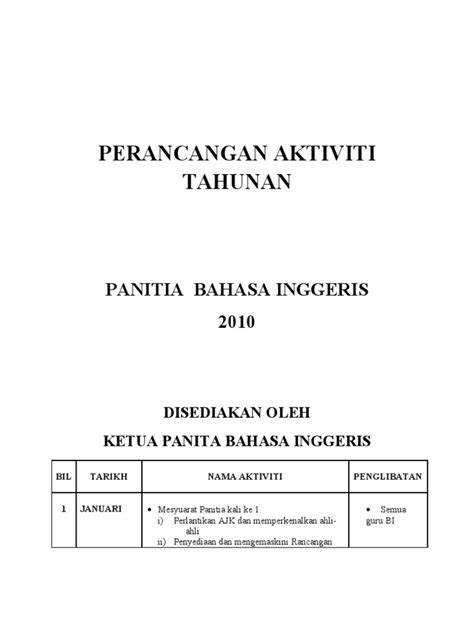 Dalam pemasaran, perancangan strategik membantu dalam strategi dan menyelesaikan beberapa masalah syarikat. Perancangan Aktiviti Tahunan 2010 Bahasa Inggeris