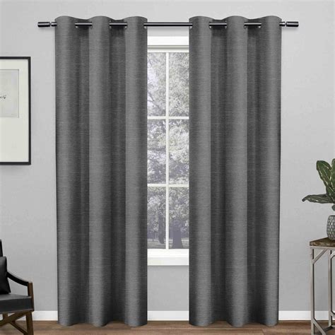 Leeds Woven Dark Grey Curtains At Home