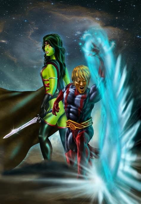 Adam Warlock And Gamora By Moonshdw8 On Deviantart