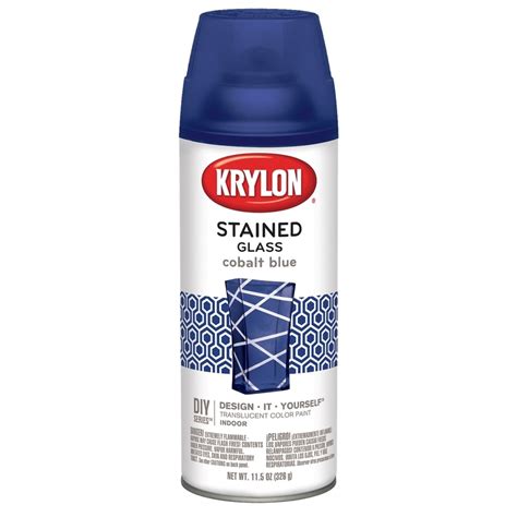 Krylon Satin Cobalt Blue Spray Paint Actual Net Contents 115 Oz At