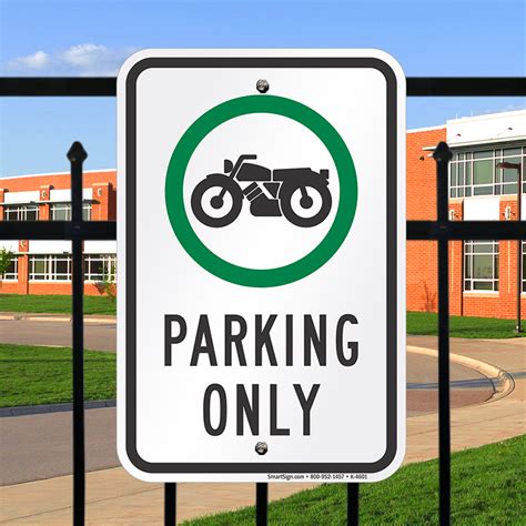 Parking Only Sign With Motorcycle Graphic Sku K 4601
