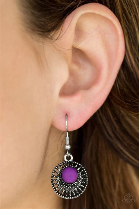 Paparazzi Stylishly Saharan Earrings Purple Purple Earrings
