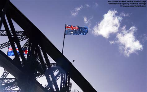 Australian And Nsw Flags Sydney Harbour Bridge Australian Flickr