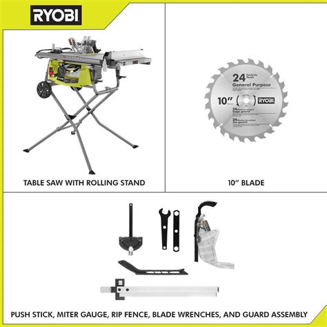 Ryobi Rts23 15 Amp 10 In Expanded Capacity Portable Corded Table Saw