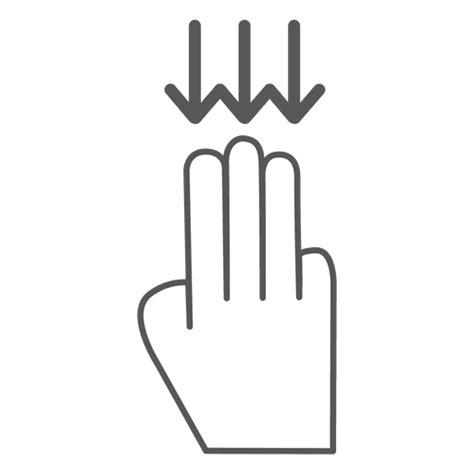 3x Swipe Down Gesture Icon Transparent Png And Svg Vector File