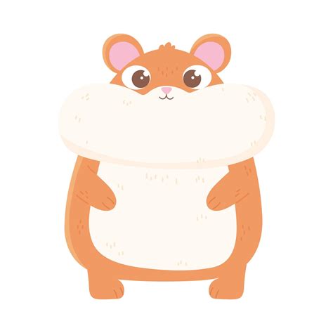 Cute Hamster Cartoon Animal Icon White Background 2687507 Vector Art At