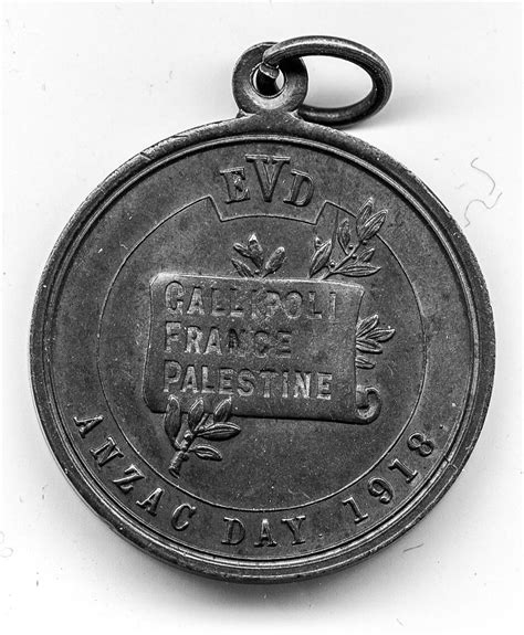 Anzac Day Medallion 1918 High Country History Hub