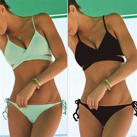 1pc Women Push Up Padded Bra Bandage Bikini Set Swimsuit Triangle Swimwear Bathing Suit In