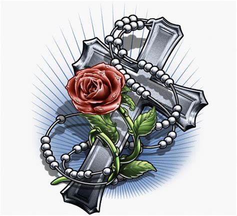 Crosses With Roses Drawing At Getdrawings Free Download