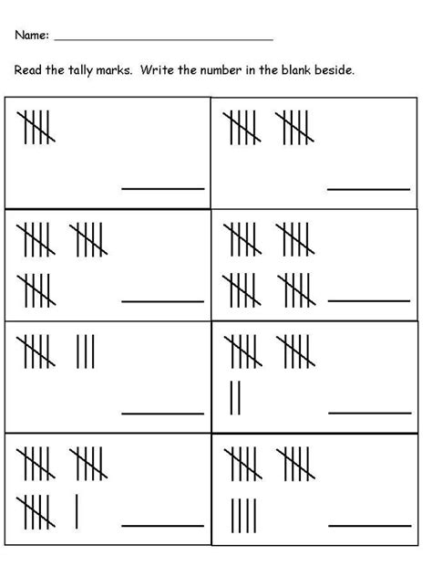Free Printable Tally Mark Worksheets For First Grade