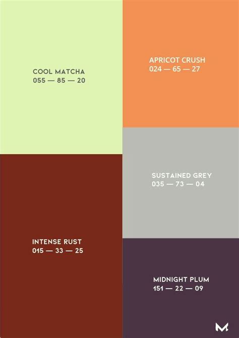 The Color Scheme For Different Types Of Paint Colors And Their Corresponding Names Are Shown In