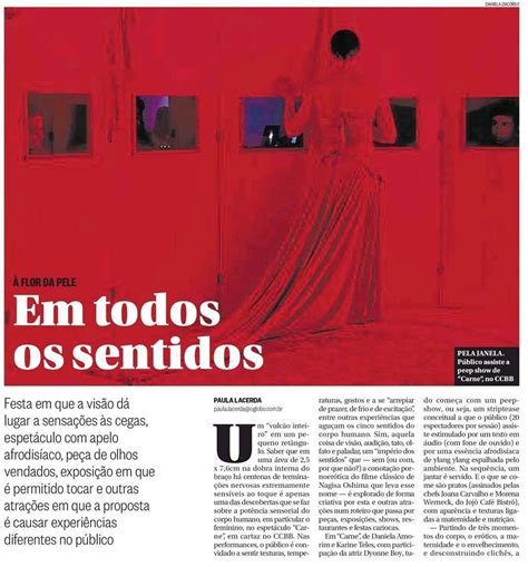 Rio Show O Globo Newspaper 1 October 2014 Peep Show Assessoria De Imprensa Escola