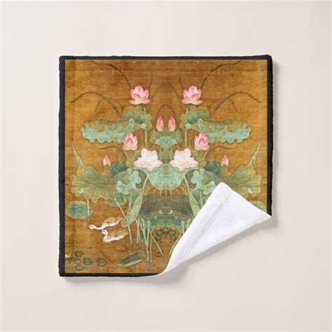 Asian Lotus Flower Lilypad Water Garden Bath Towel