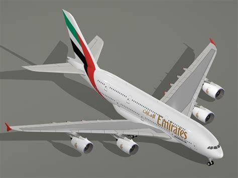 Airbus A380 800 Emirates Airlines 3d Model