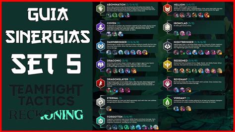 Guia Sinergias Set 5 Tft Teamfight Tactics Lol Español Youtube