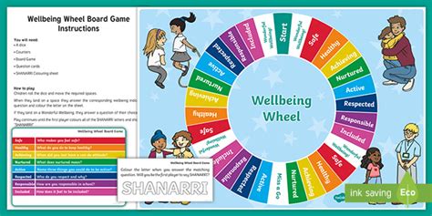 Wellbeing Wheel Board Game Teacher Made