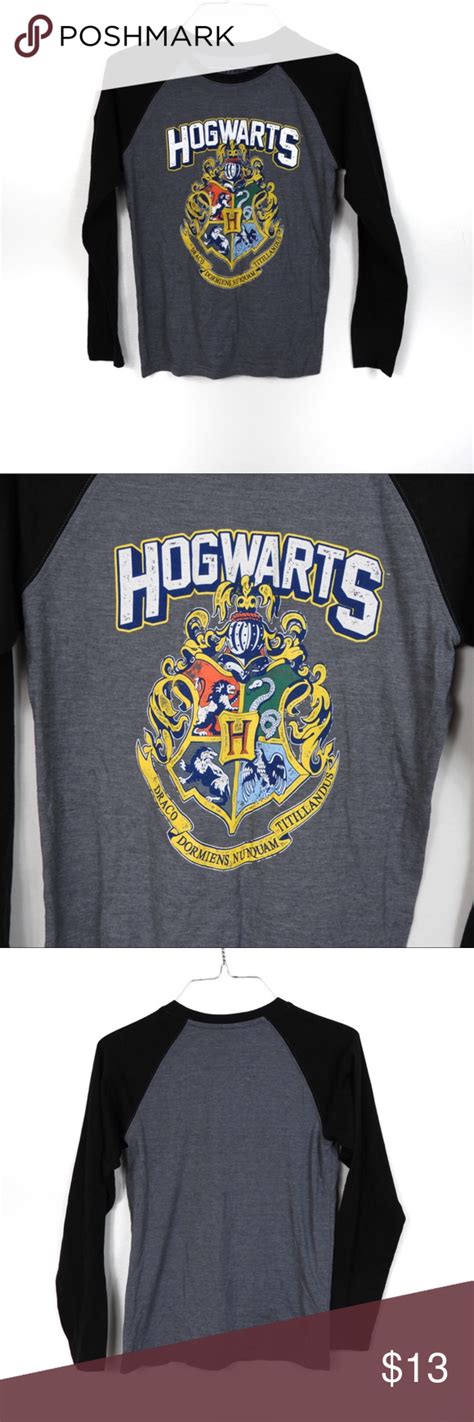 L429 Harry Potter Hogwarts Raglan Tee Size 1012 M Raglan Tee Tees