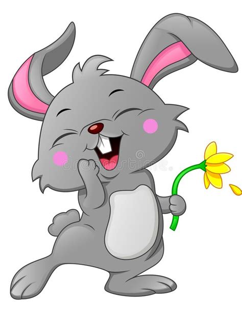 Happy Rabbit Cartoon Holding Carrot Stock Illustrations 646 Happy
