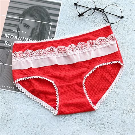 Hui Guan Sexy Lace Hollow Out Panties Girls Solid Breathable Underwear Women Comfortable Tango