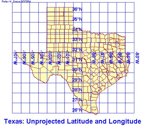 Latitude And Longitude Map Of Texas United States Map