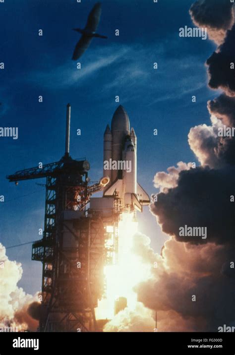 Space Shuttle Launch 1981 Nlaunch Of The Space Shuttle Columbia For