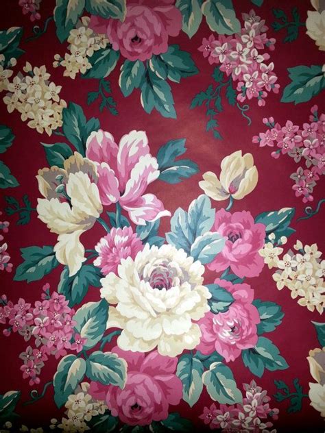 44 Waverly Wallpaper Vintage Floral Wallpapersafari