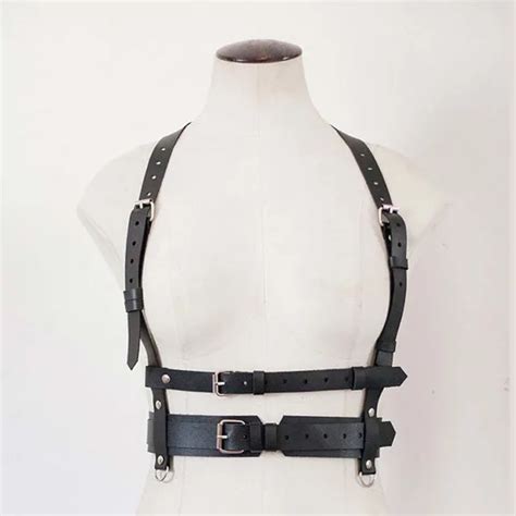 buy women s harajuku body garters faux leather harness punk gothic body bondage