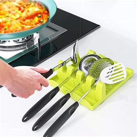 Coinfinitive Plastic Hot Cooking Utensil Rest Kitchen Organizer And