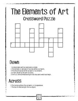 Art Crossword Puzzle Answers | crossword compiler